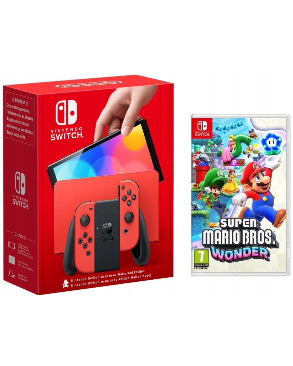 Konzola Nintendo Switch OLED MARIO (Red Joy-Con) + Super Mario Bros. - Wonder 