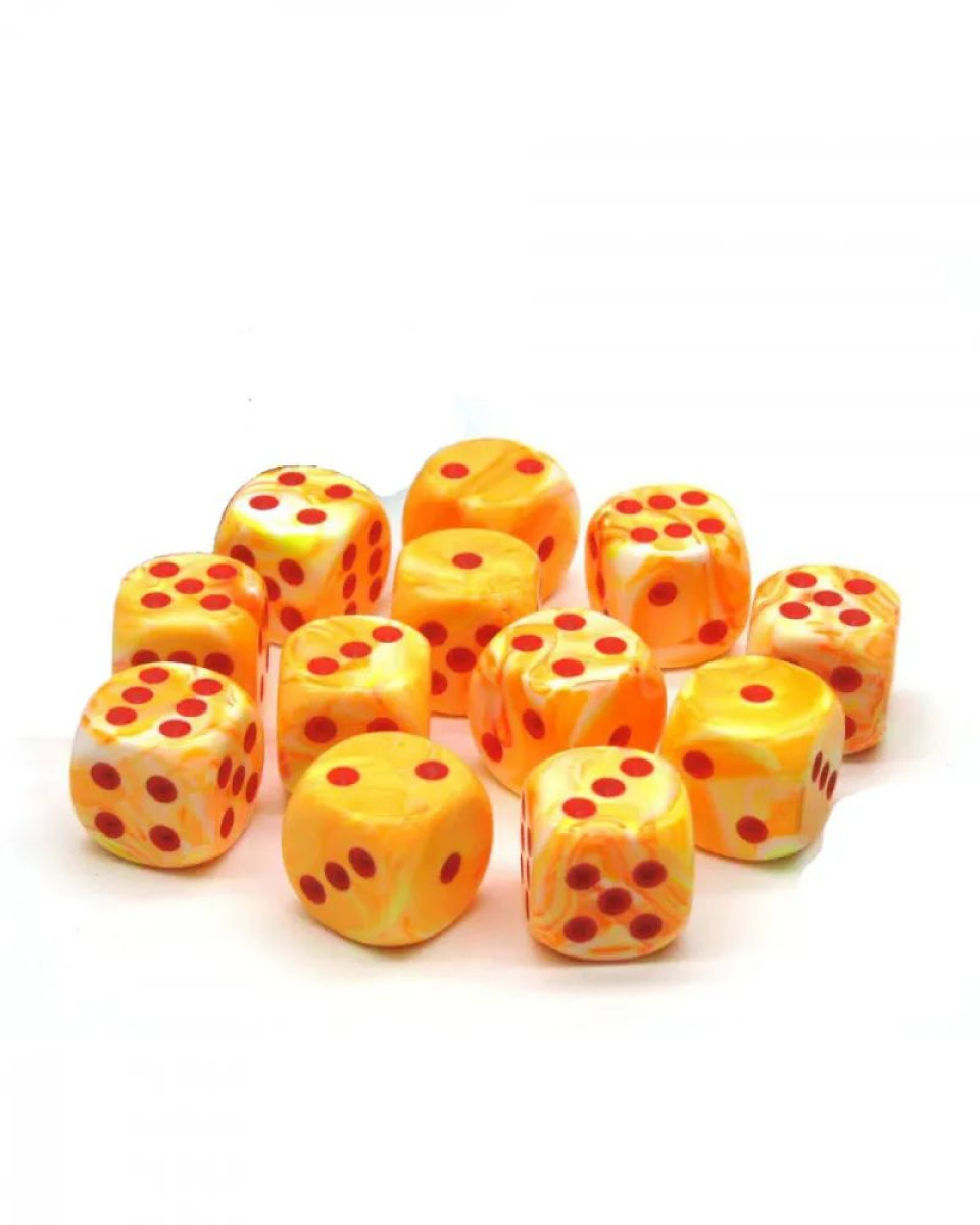 Kockice Chessex - Festive - Sunburst & Red - Dice Block (12) 